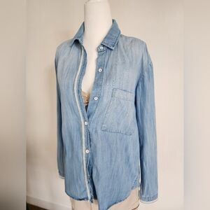 Bella Dahl Chambray Button Down Shirt  size SX fourth of July- Americana